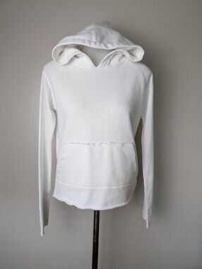 Frank & Eileen Essential Hoodie Sweatshirt Triple Fleece White Kangaroo Size XS